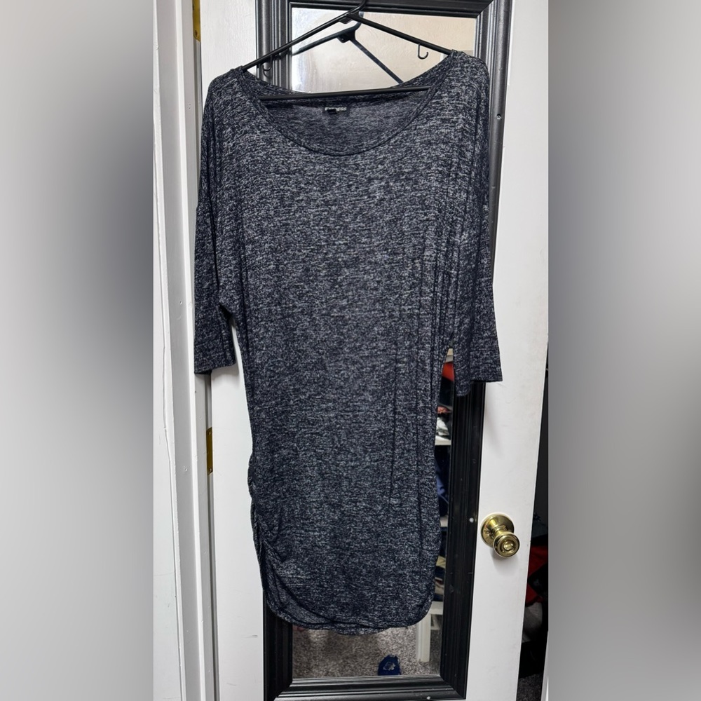 Ruched weathered black Express tunic - size Medium